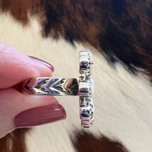 ❤️ Wild Horse Jasper Navajo Cluster Ring w Heart Center Adjustable Ring 9.1 Gm - Picture 9 of 14